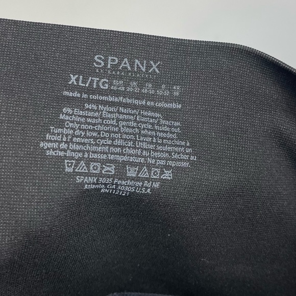 SPANX Look at Me Now Seamless Moto Leggings Black Gray Color Block High Rise XL - Picture 9 of 16